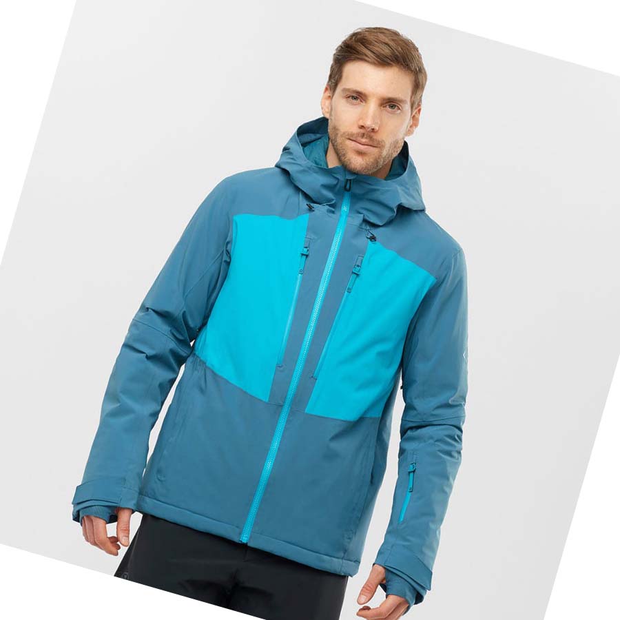 Chaquetas De Esquí Salomon HIGHLAND Hombre Azules | MX 3347JPQ